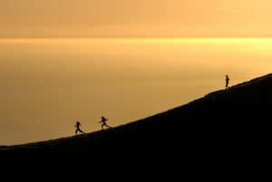 Berg Lauf Sonnenuntergang
