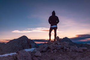 Sportler On top of the mountain